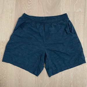 EUC Lululemon Pace Breaker Linerless 7” Shorts, Sz L, Navy